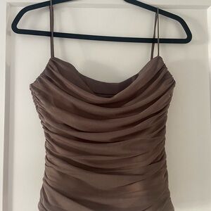Zara Brown Draped Going Out Top